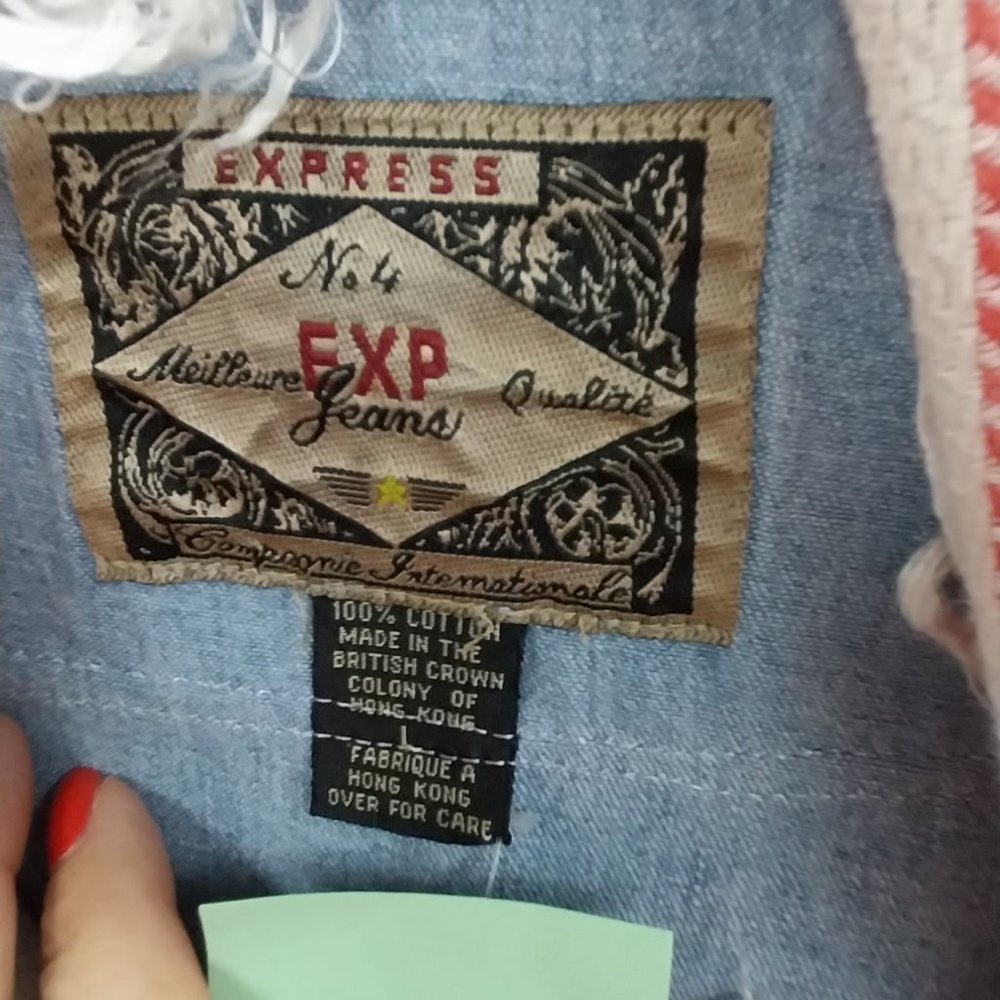 2764 Size XL Express Jeans Upcycled Jean Tunic - Picture 7 of 8